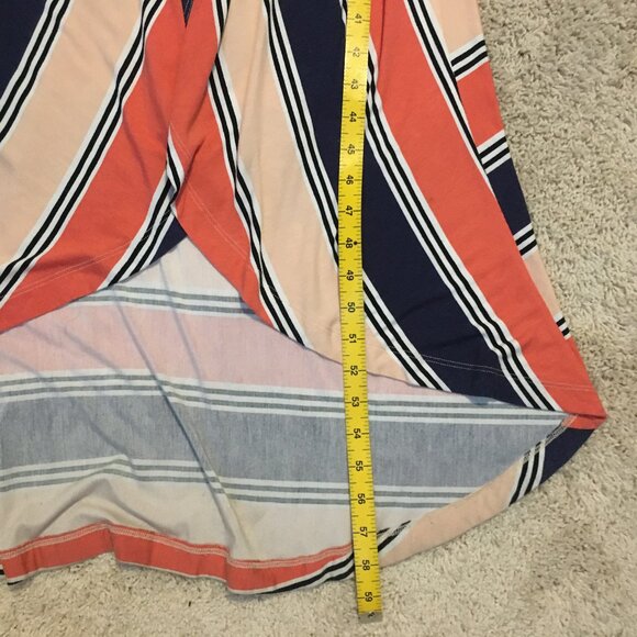 Rayon Sailor Stripe Summer Sleeveless Wrap Bubble Top Maxi Dress - Picture 15 of 16